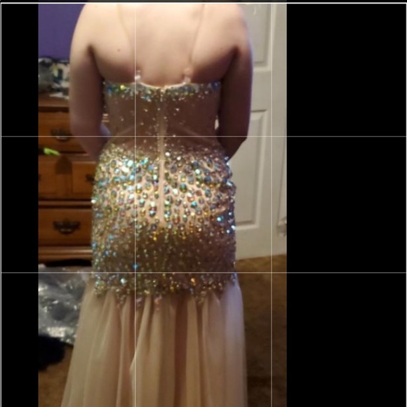 multi color beaded long prom dress - Picture 2 of 2